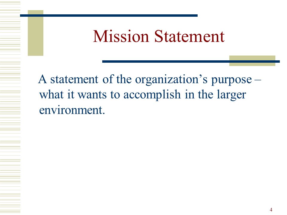 Statement of purpose for management in